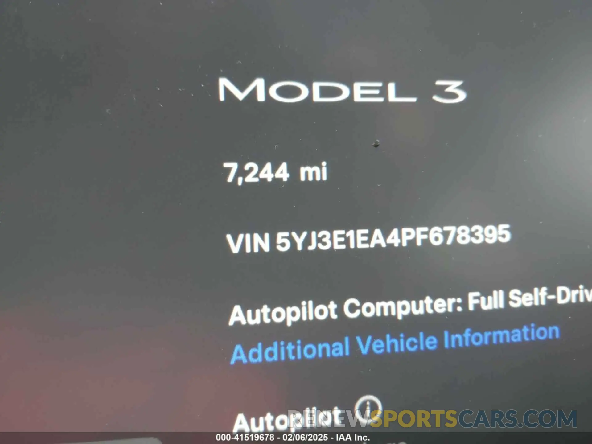 16 fotografías del automóvil dañado 5YJ3E1EA4PF678395 TESLA MODEL 3 2023