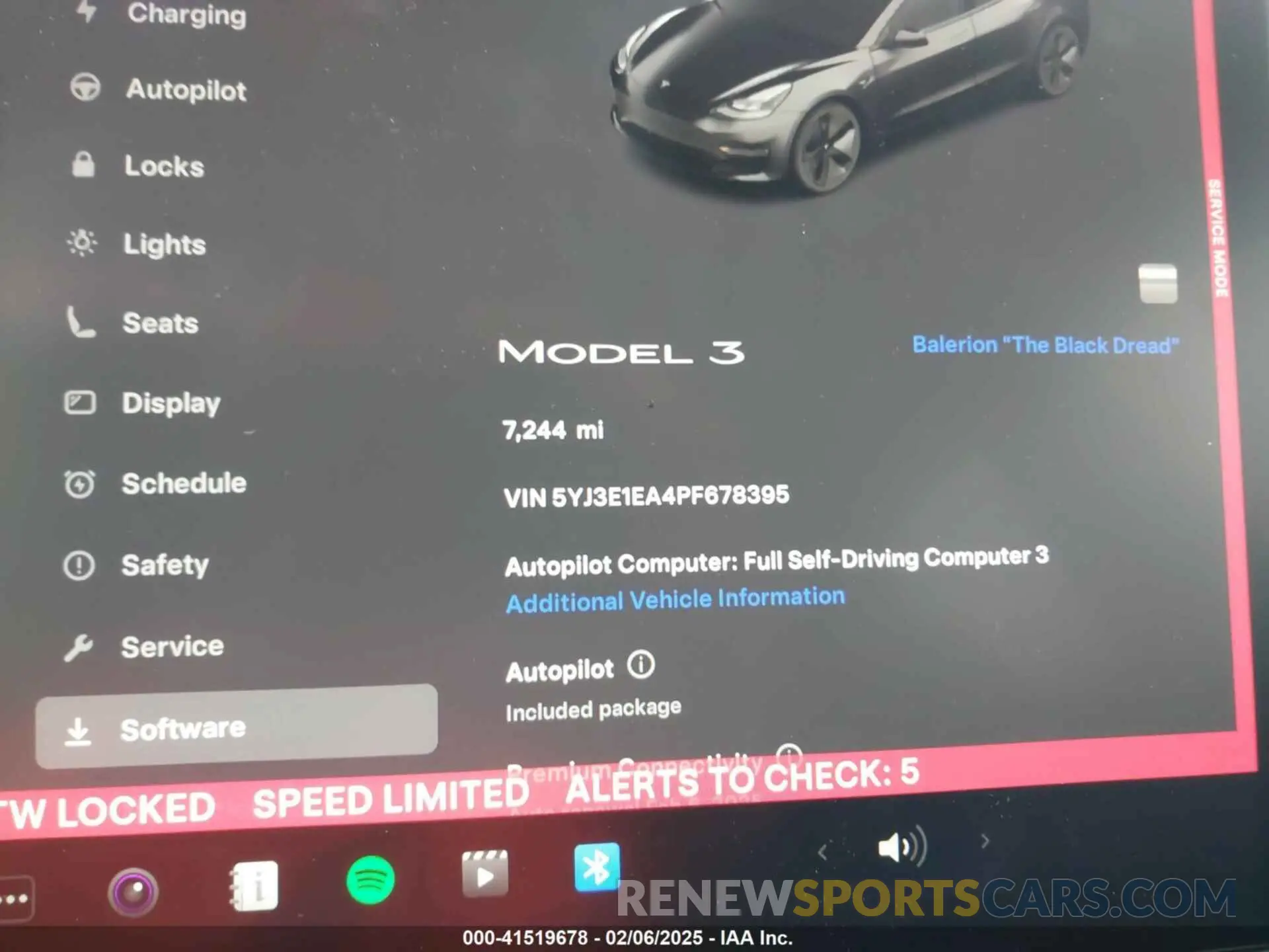 7 fotografías del automóvil dañado 5YJ3E1EA4PF678395 TESLA MODEL 3 2023