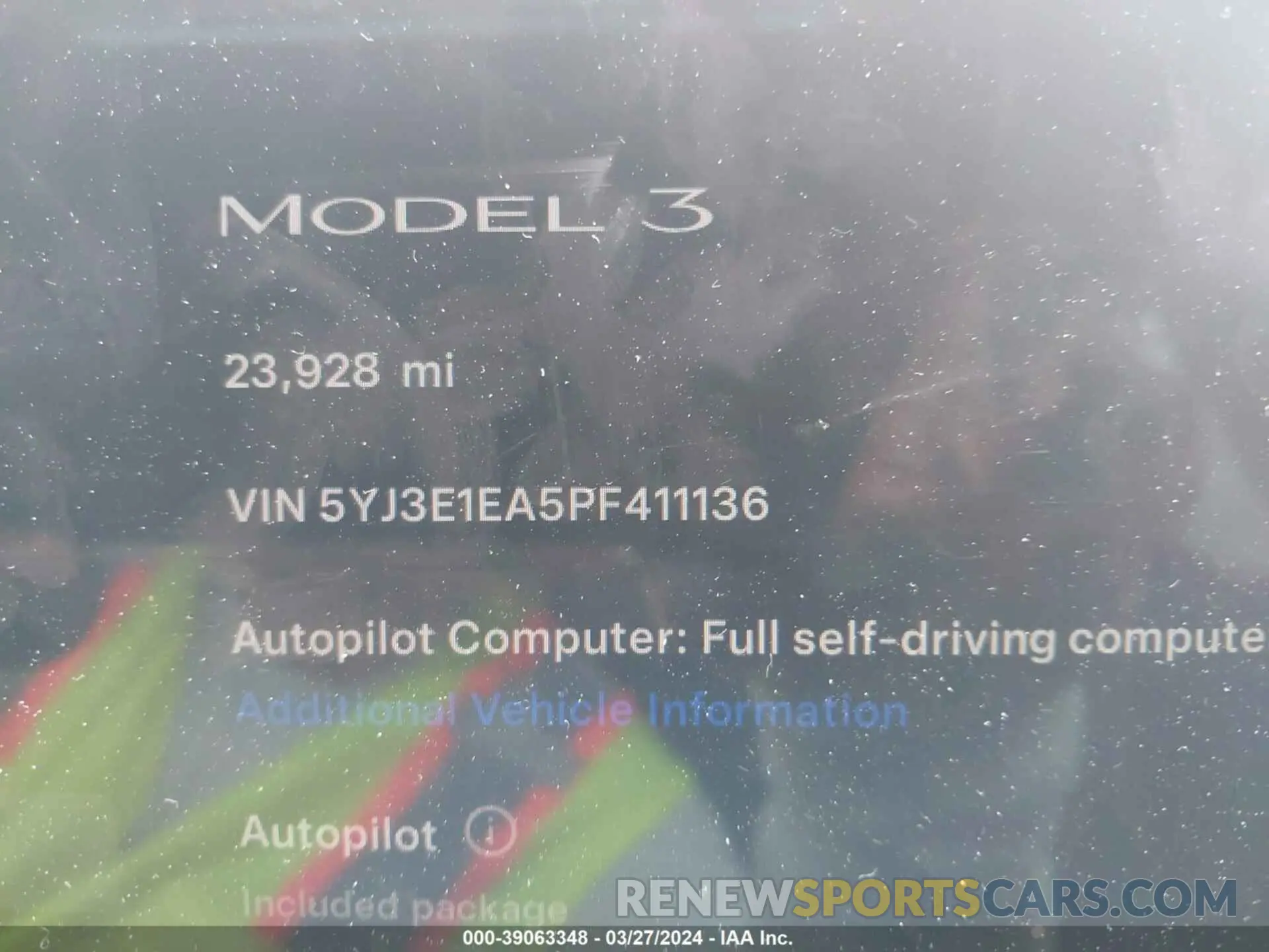 14 fotografías del automóvil dañado 5YJ3E1EA5PF411136 TESLA MODEL 3 2023