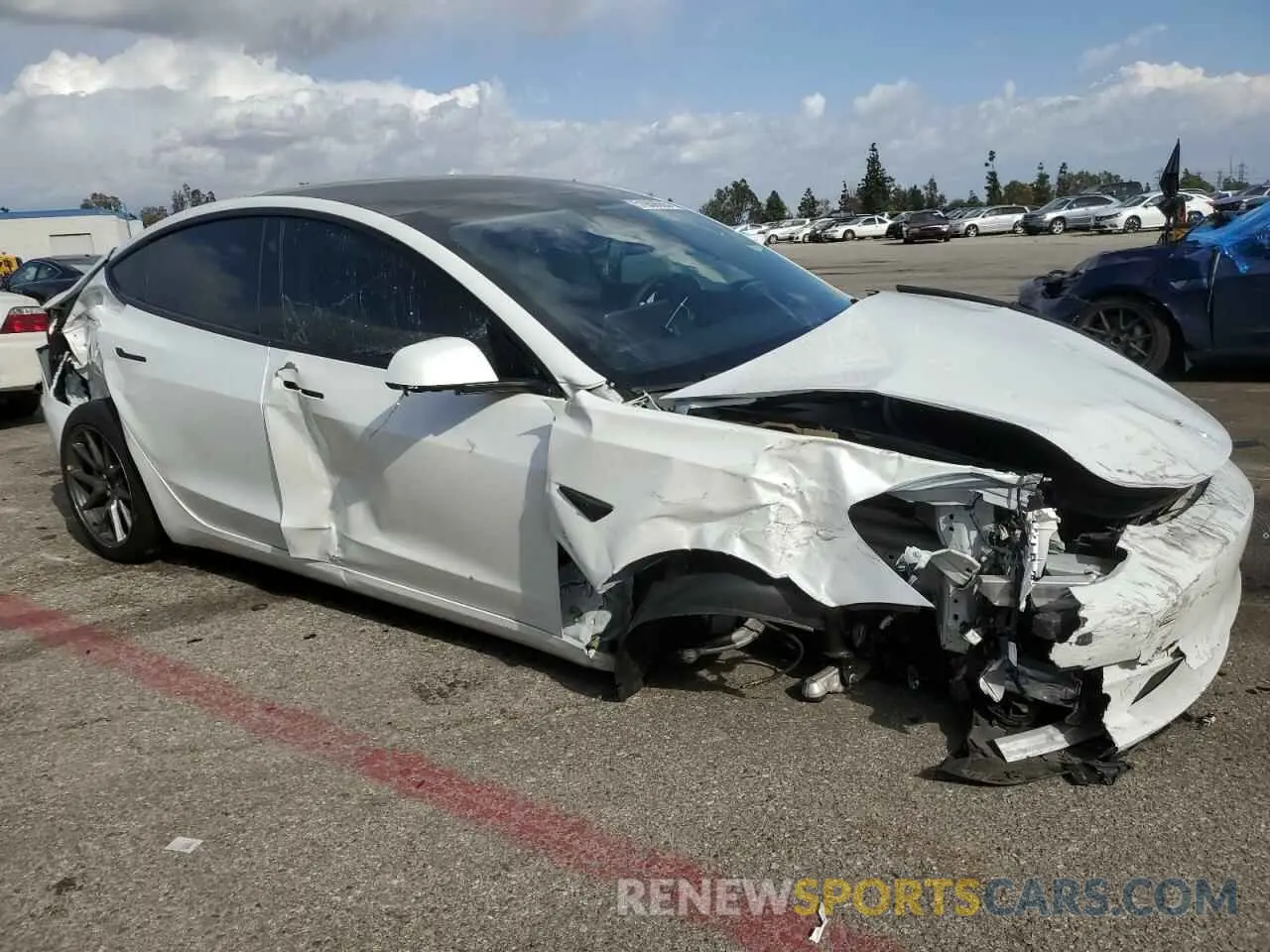4 fotografías del automóvil dañado 5YJ3E1EA5PF486726 TESLA MODEL 3 2023