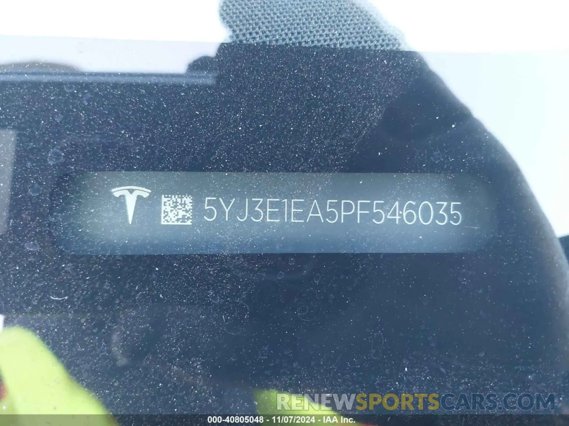 9 fotografías del automóvil dañado 5YJ3E1EA5PF546035 TESLA MODEL 3 2023