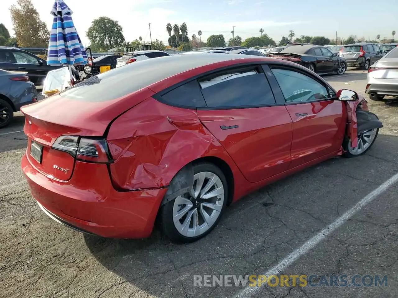 3 fotografías del automóvil dañado 5YJ3E1EA5PF548786 TESLA MODEL 3 2023