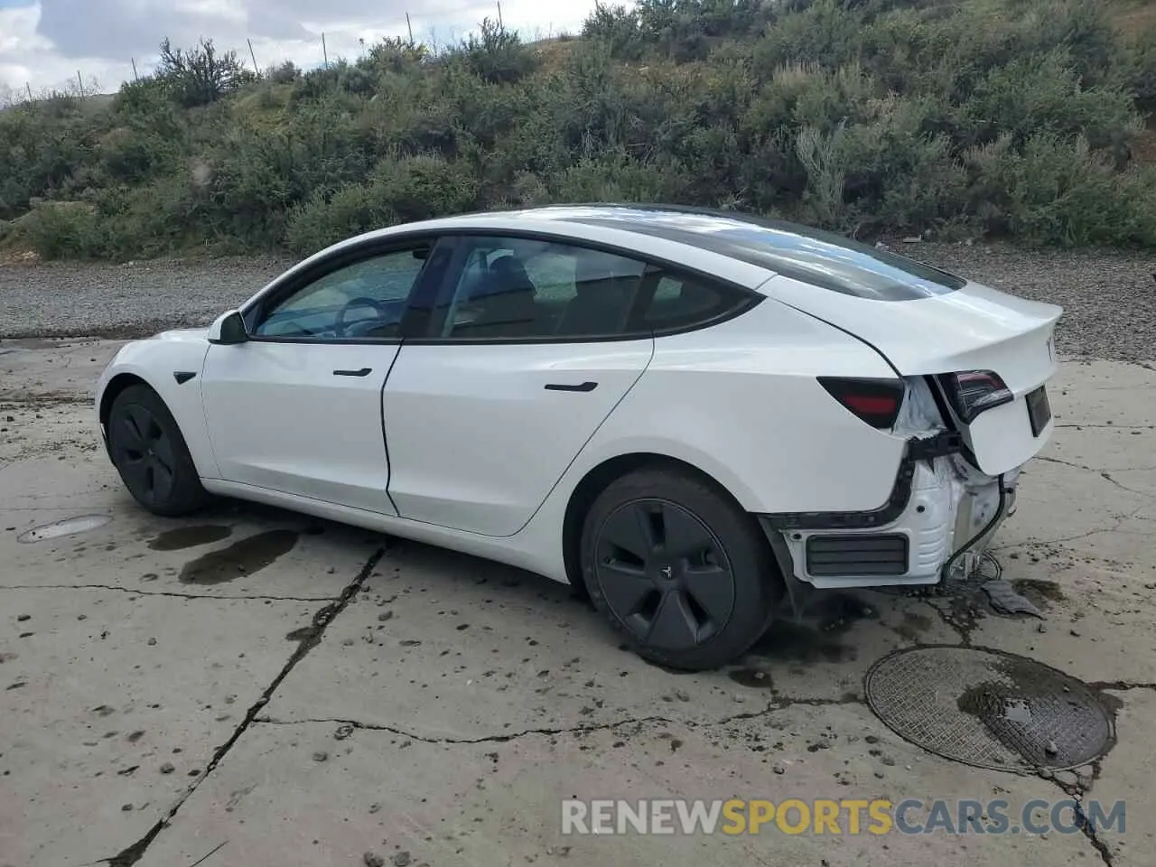 2 fotografías del automóvil dañado 5YJ3E1EA5PF603236 TESLA MODEL 3 2023