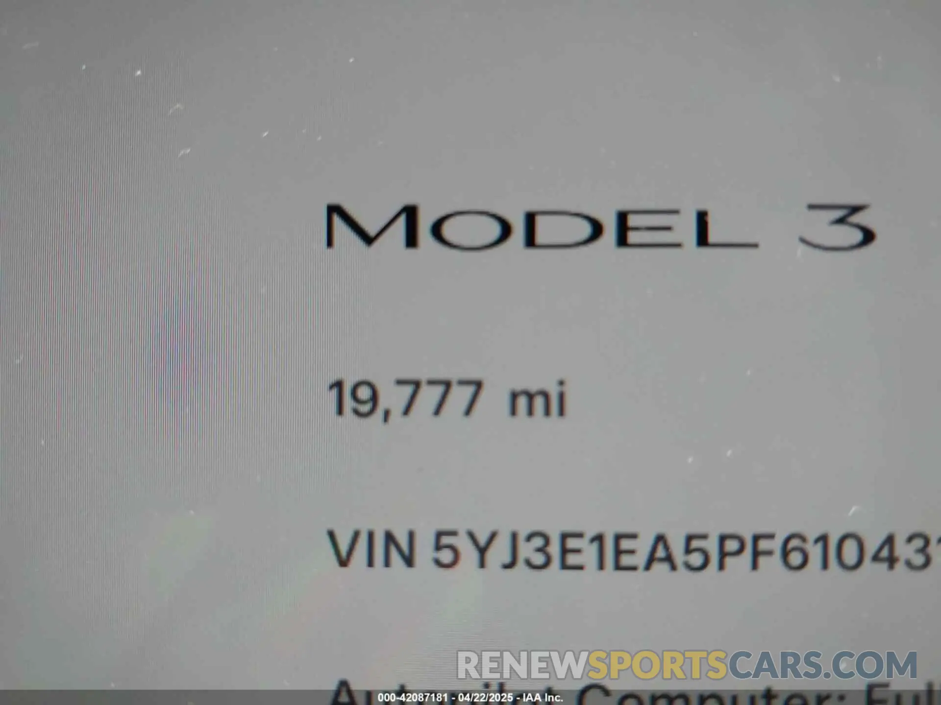 14 fotografías del automóvil dañado 5YJ3E1EA5PF610431 TESLA MODEL 3 2023