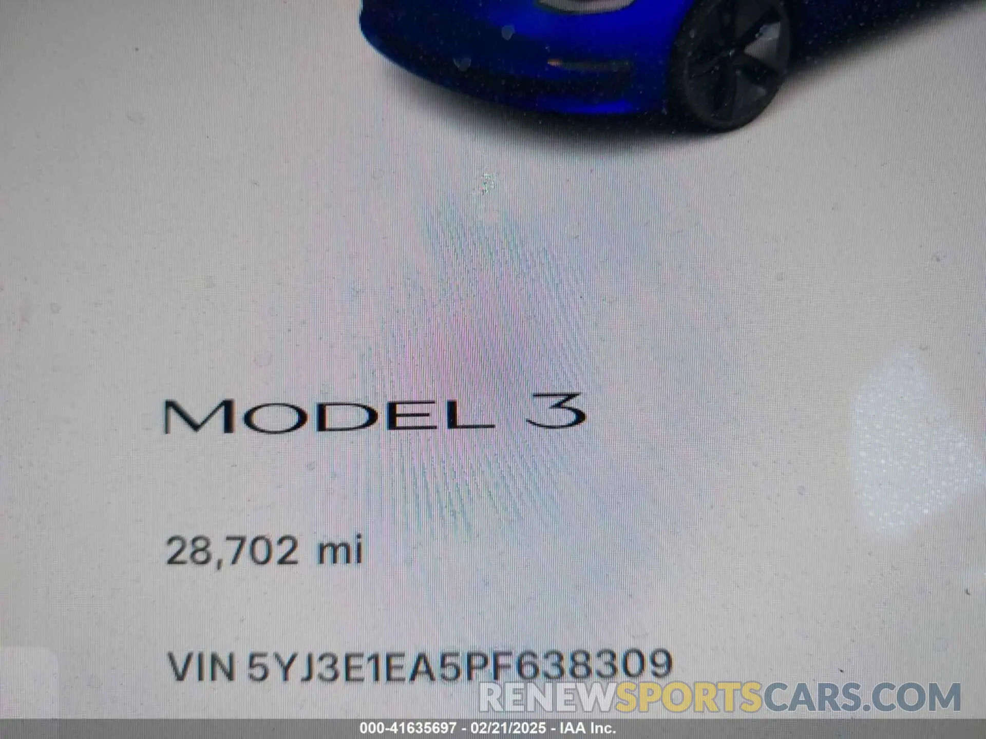 15 fotografías del automóvil dañado 5YJ3E1EA5PF638309 TESLA MODEL 3 2023