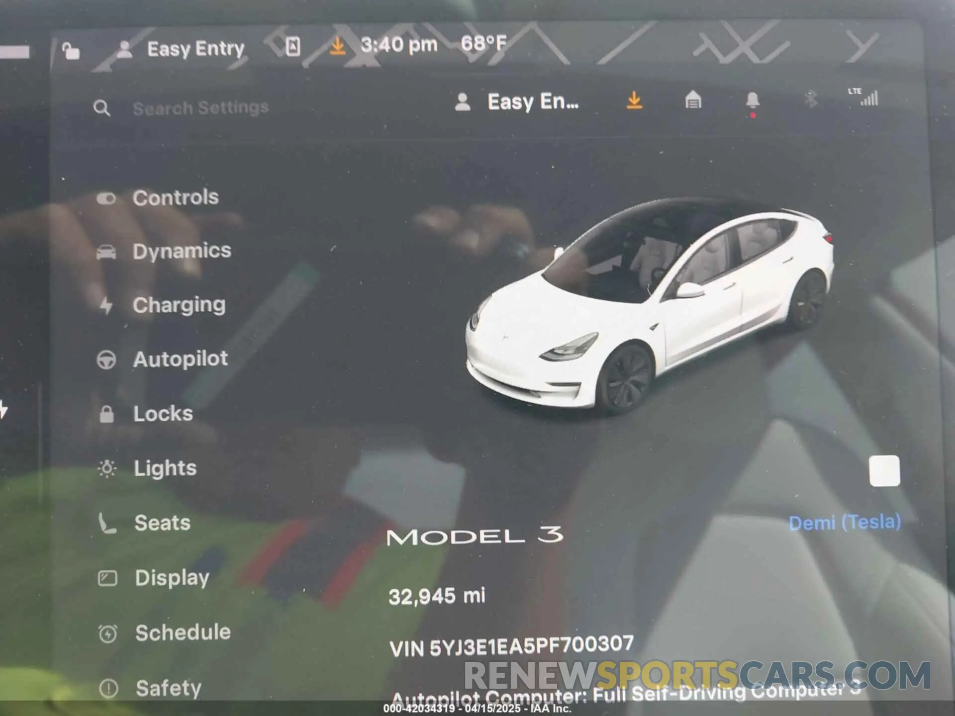 7 fotografías del automóvil dañado 5YJ3E1EA5PF700307 TESLA MODEL 3 2023