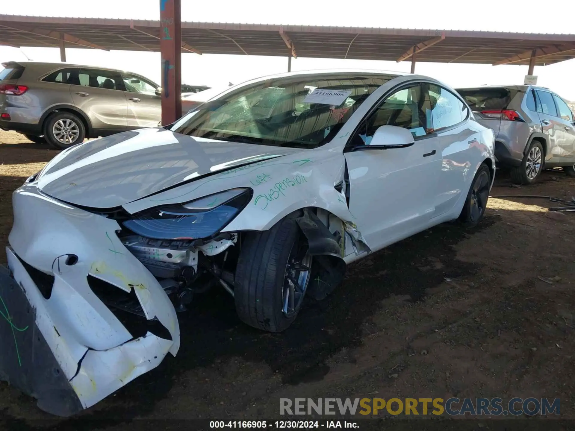 2 fotografías del automóvil dañado 5YJ3E1EA6PF420248 TESLA MODEL 3 2023