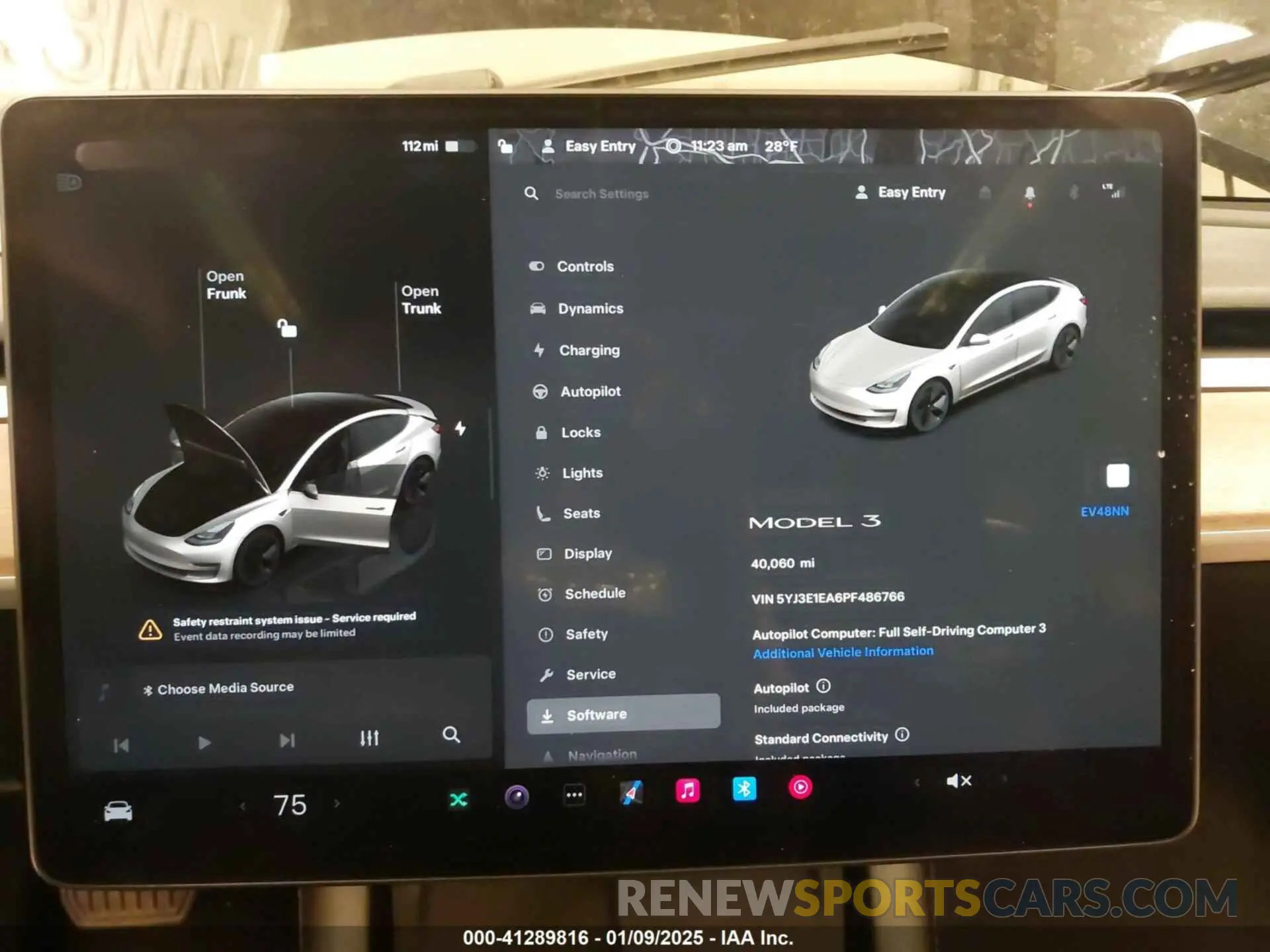 7 fotografías del automóvil dañado 5YJ3E1EA6PF486766 TESLA MODEL 3 2023