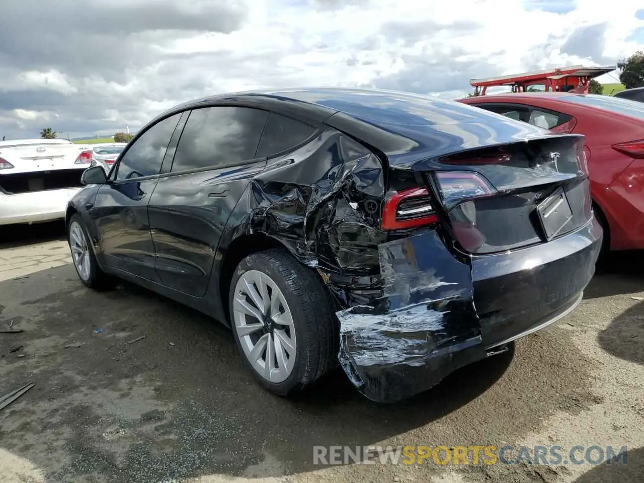 2 fotografías del automóvil dañado 5YJ3E1EA6PF490431 TESLA MODEL 3 2023