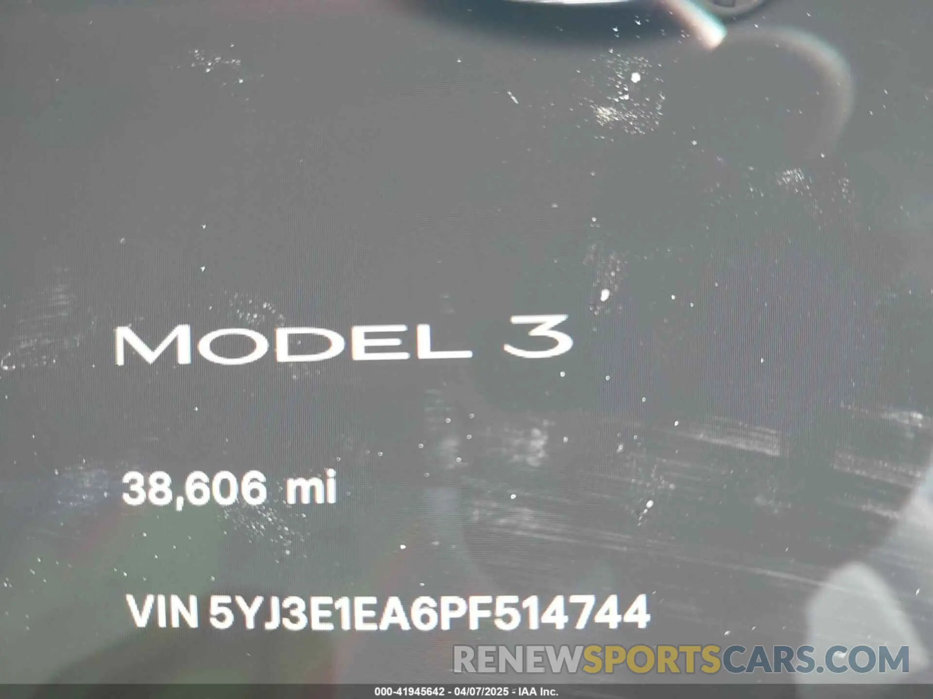 7 fotografías del automóvil dañado 5YJ3E1EA6PF514744 TESLA MODEL 3 2023