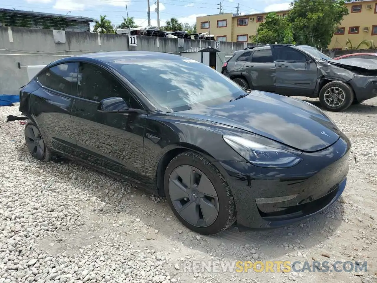 4 fotografías del automóvil dañado 5YJ3E1EA6PF546772 TESLA MODEL 3 2023