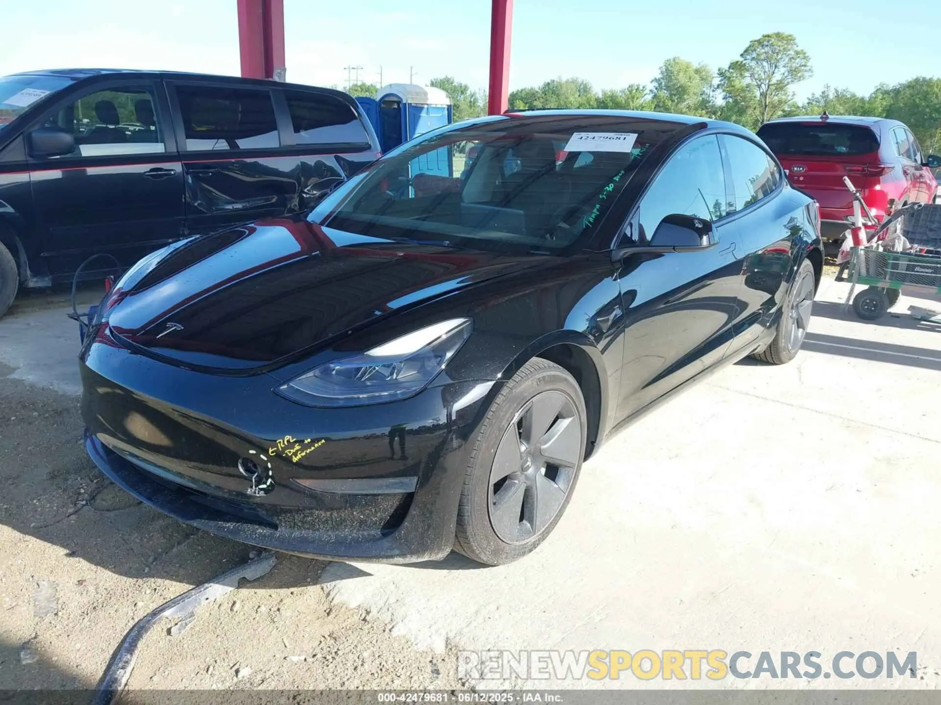2 fotografías del automóvil dañado 5YJ3E1EA6PF574362 TESLA MODEL 3 2023
