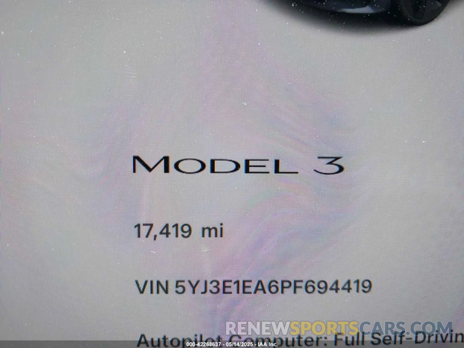 15 fotografías del automóvil dañado 5YJ3E1EA6PF694419 TESLA MODEL 3 2023