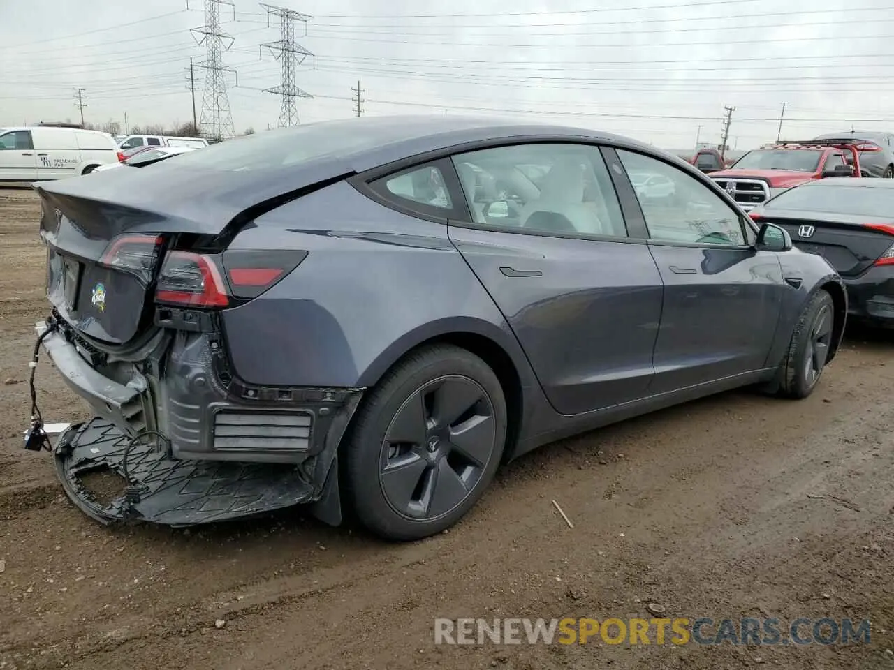 3 fotografías del automóvil dañado 5YJ3E1EA6PF696574 TESLA MODEL 3 2023