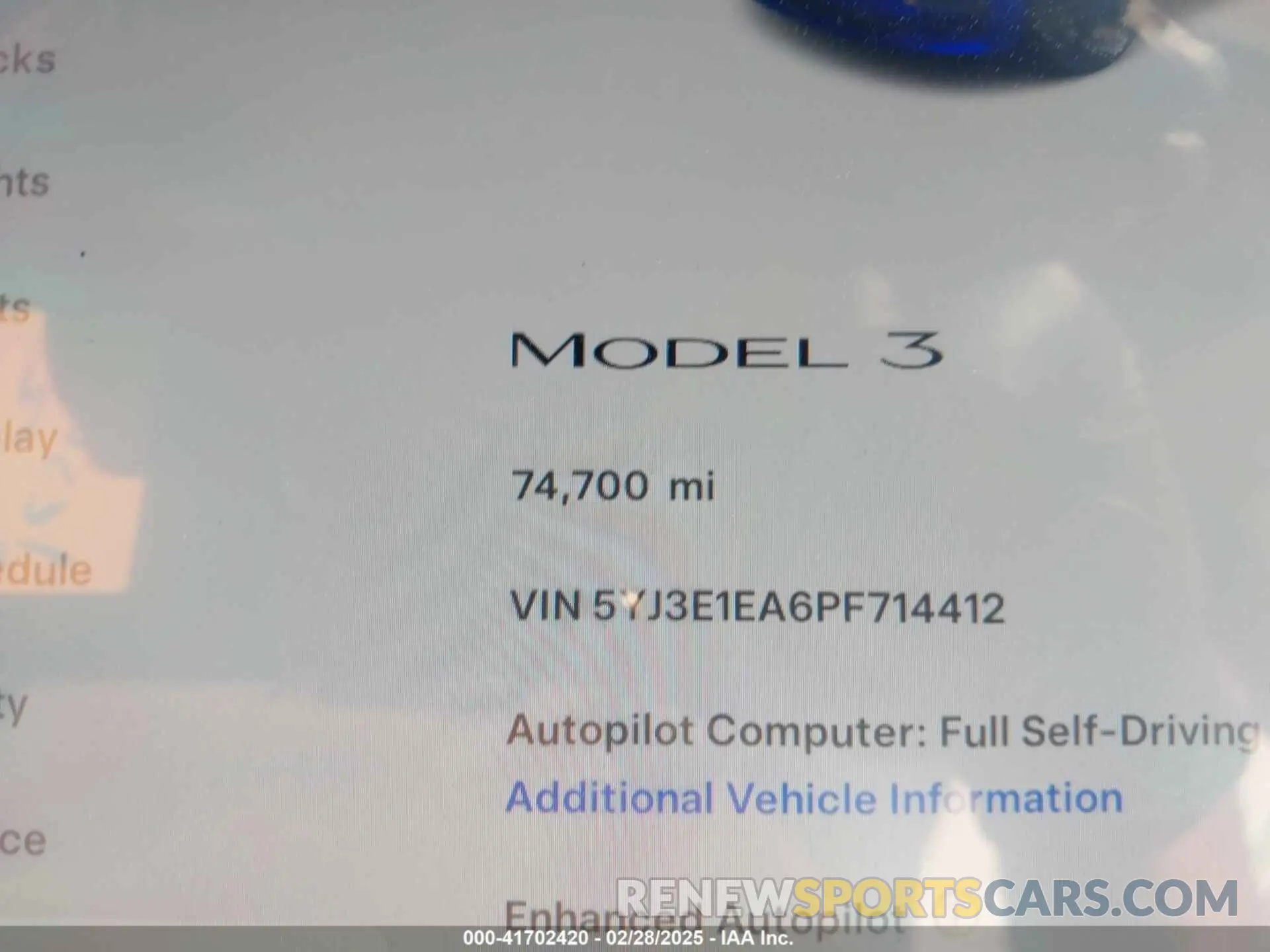 16 fotografías del automóvil dañado 5YJ3E1EA6PF714412 TESLA MODEL 3 2023