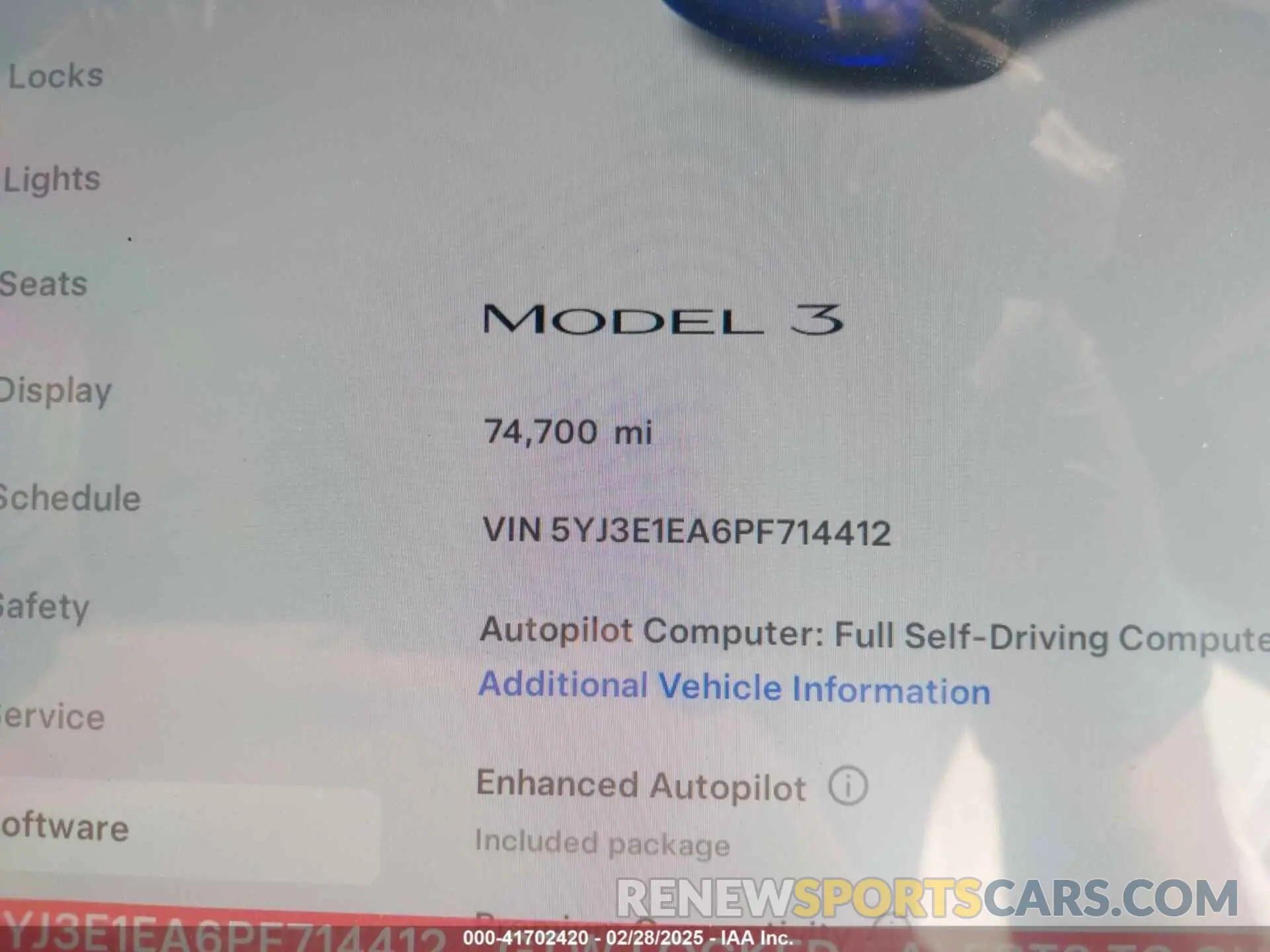 7 fotografías del automóvil dañado 5YJ3E1EA6PF714412 TESLA MODEL 3 2023