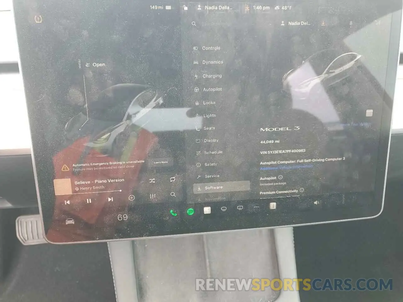 9 fotografías del automóvil dañado 5YJ3E1EA7PF400963 TESLA MODEL 3 2023