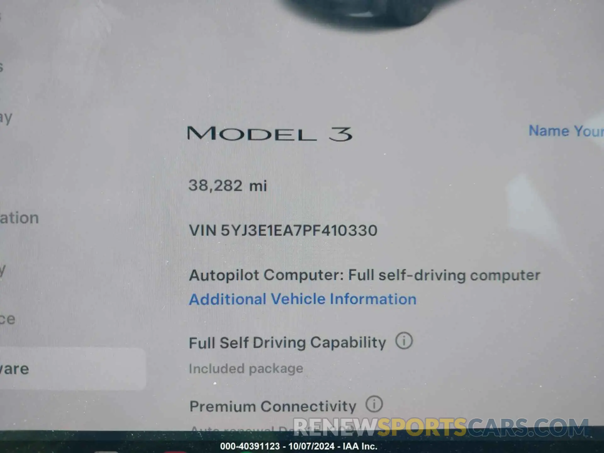 15 fotografías del automóvil dañado 5YJ3E1EA7PF410330 TESLA MODEL 3 2023