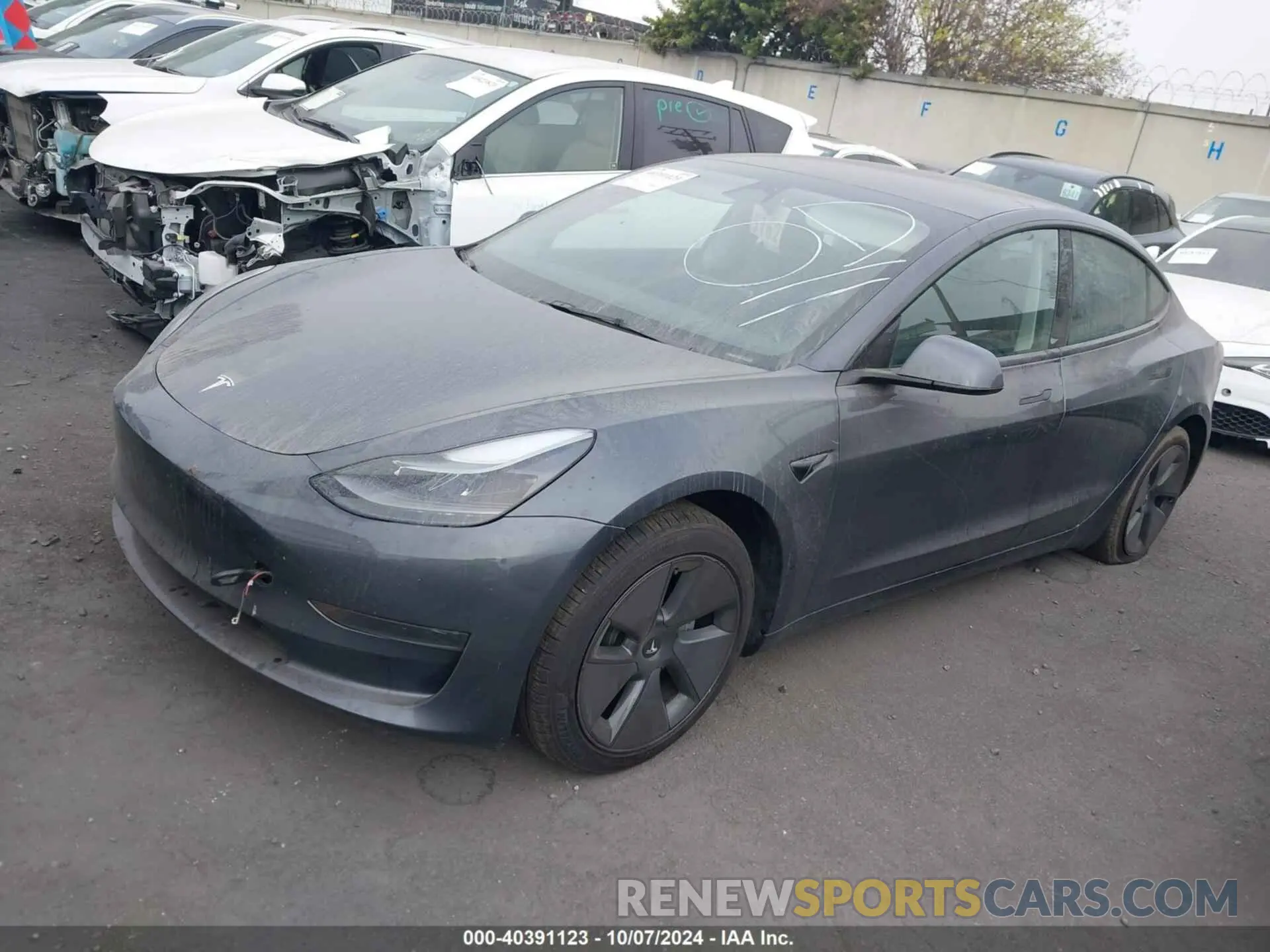 2 fotografías del automóvil dañado 5YJ3E1EA7PF410330 TESLA MODEL 3 2023