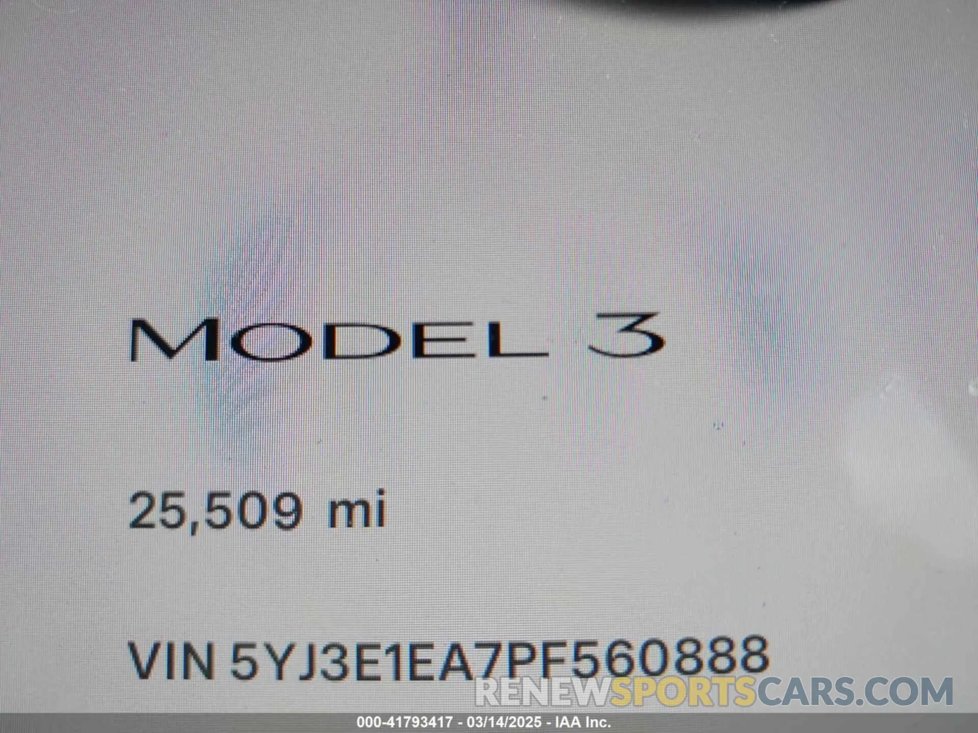 7 fotografías del automóvil dañado 5YJ3E1EA7PF560888 TESLA MODEL 3 2023