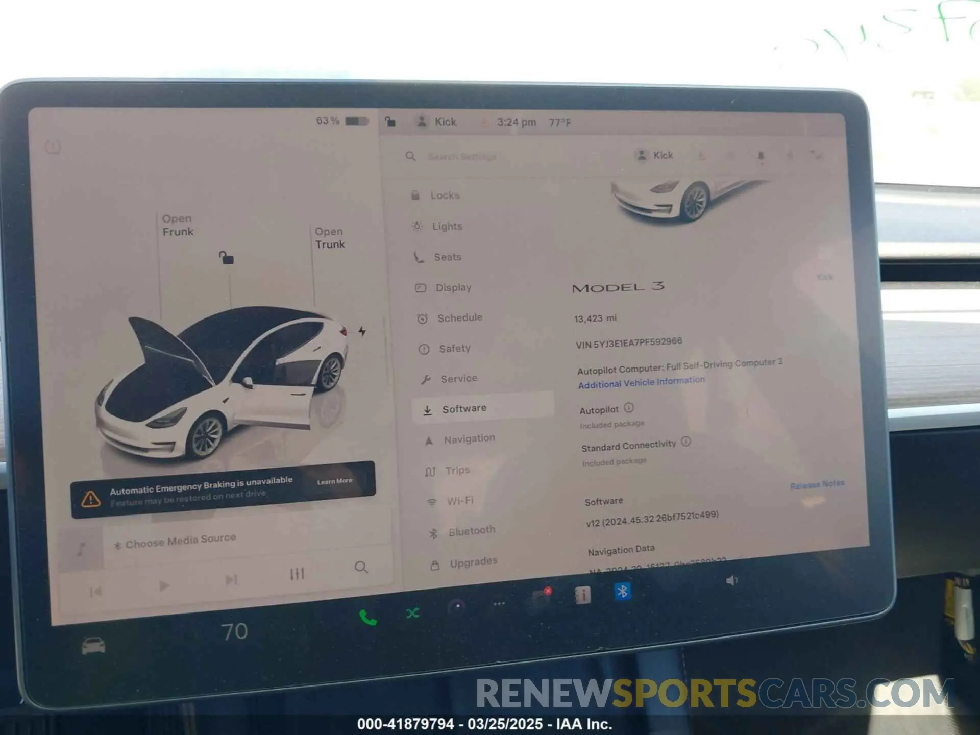 7 fotografías del automóvil dañado 5YJ3E1EA7PF592966 TESLA MODEL 3 2023
