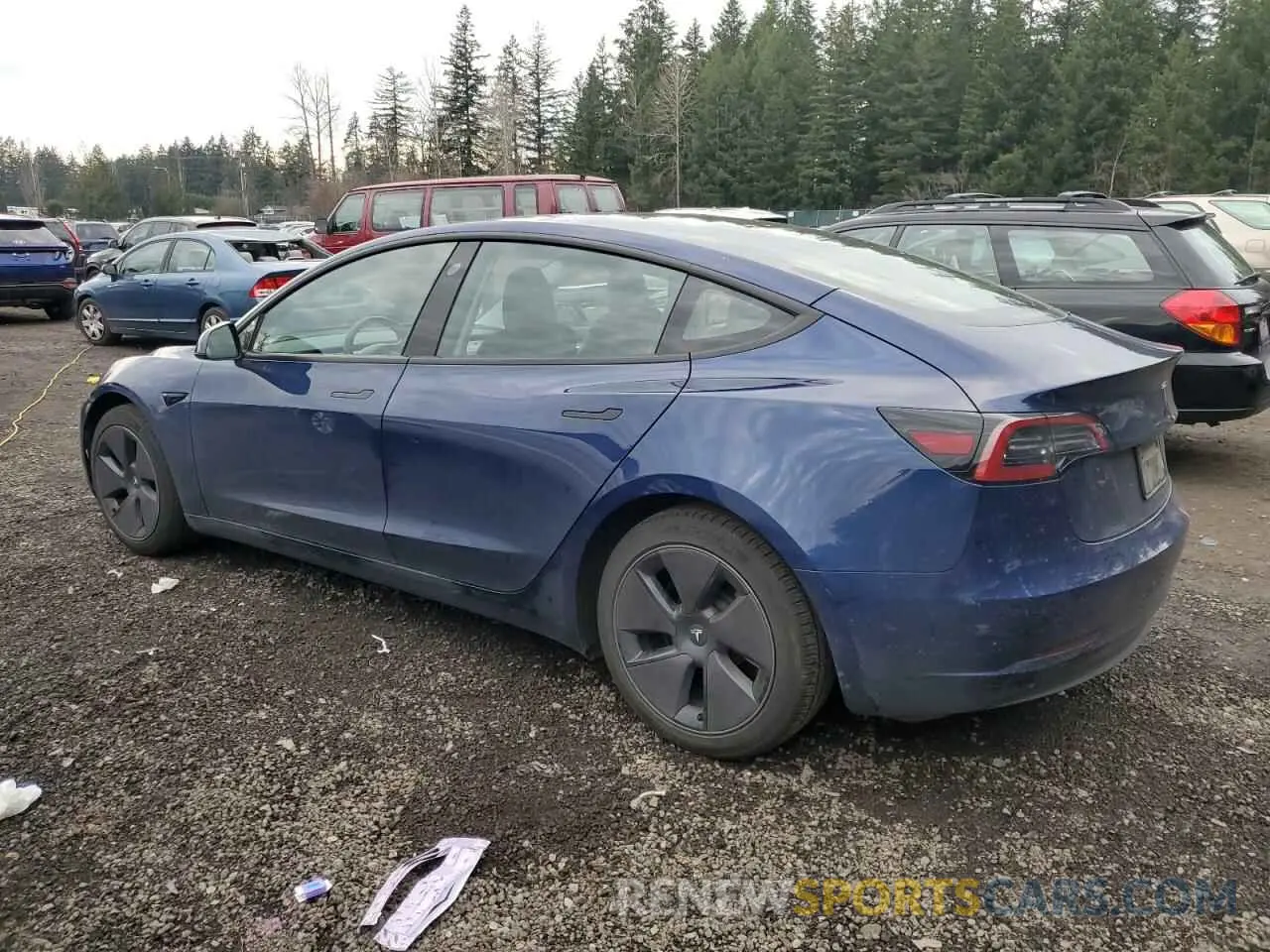 2 fotografías del automóvil dañado 5YJ3E1EA7PF610110 TESLA MODEL 3 2023