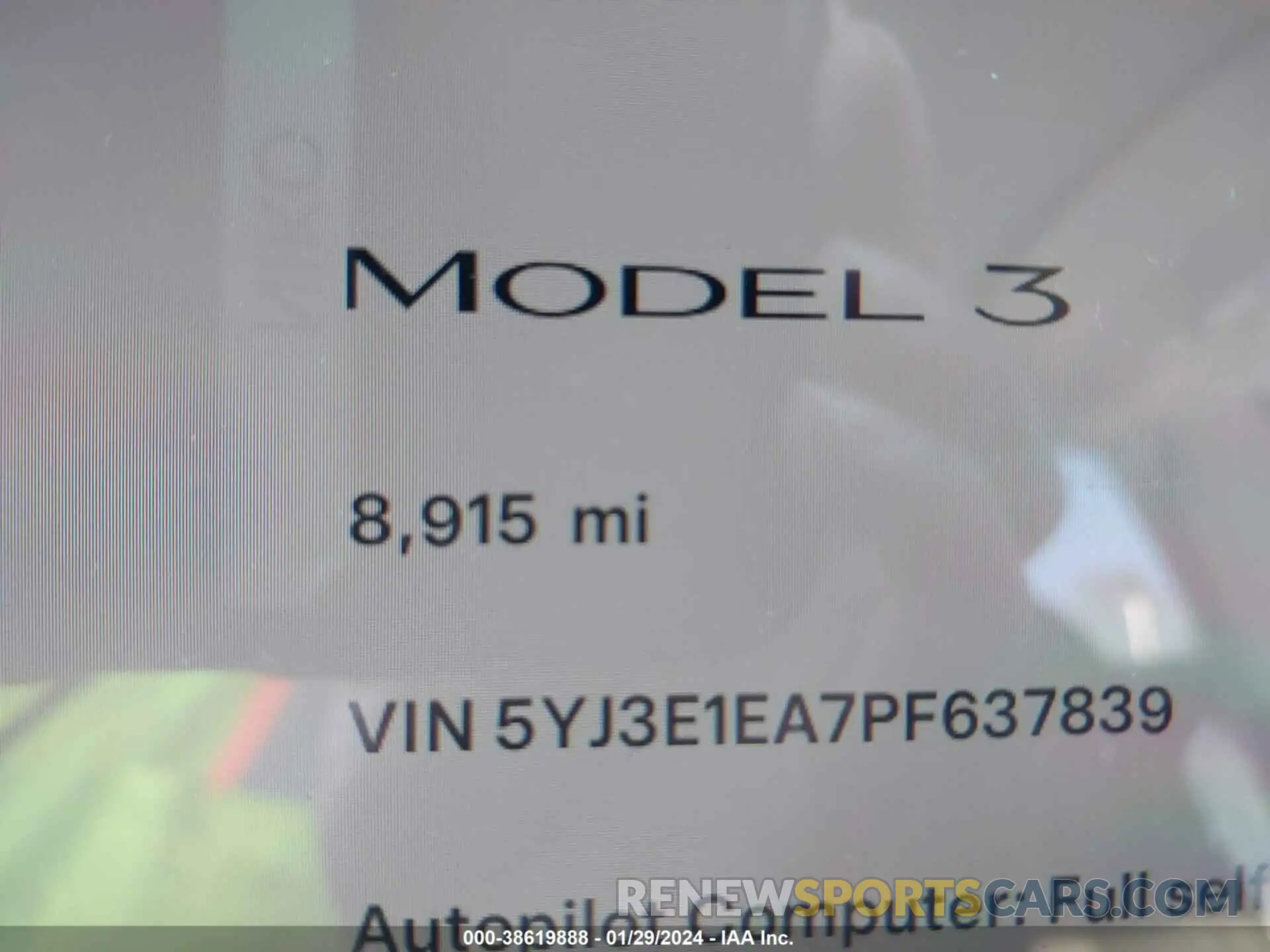 14 fotografías del automóvil dañado 5YJ3E1EA7PF637839 TESLA MODEL 3 2023