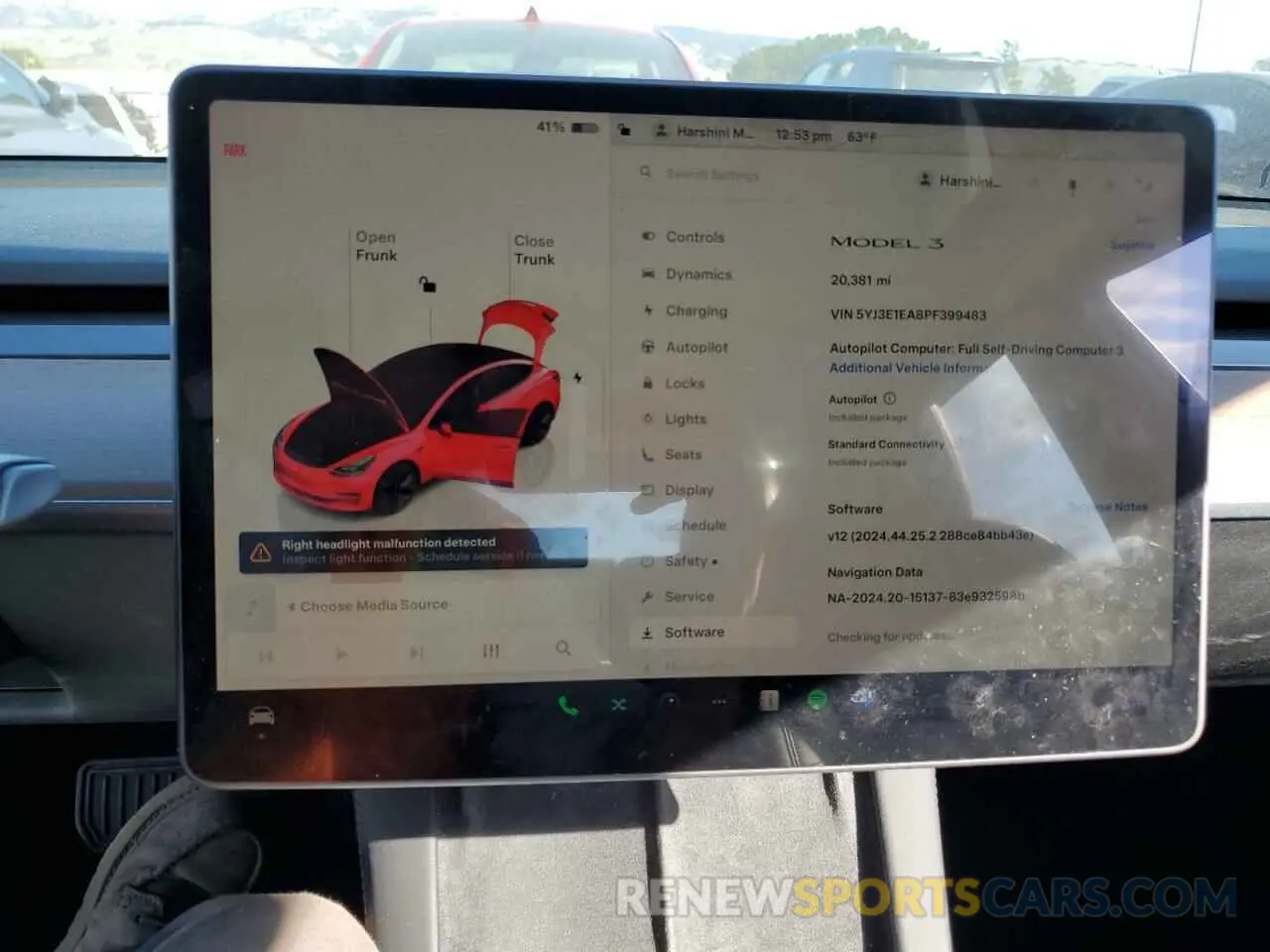 9 fotografías del automóvil dañado 5YJ3E1EA8PF399483 TESLA MODEL 3 2023