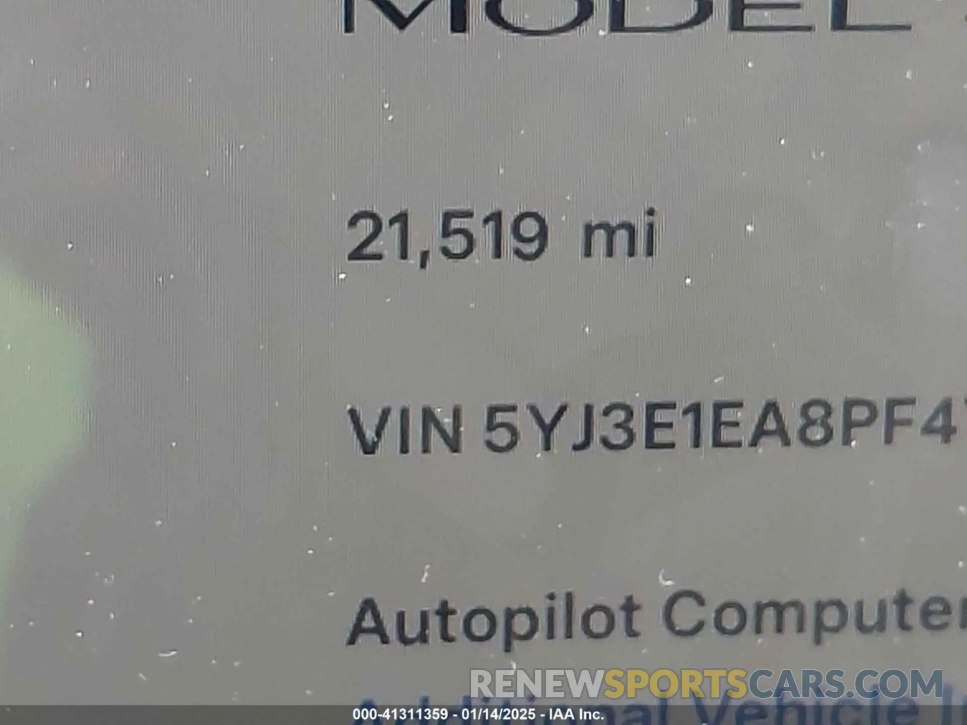 14 fotografías del automóvil dañado 5YJ3E1EA8PF471069 TESLA MODEL 3 2023