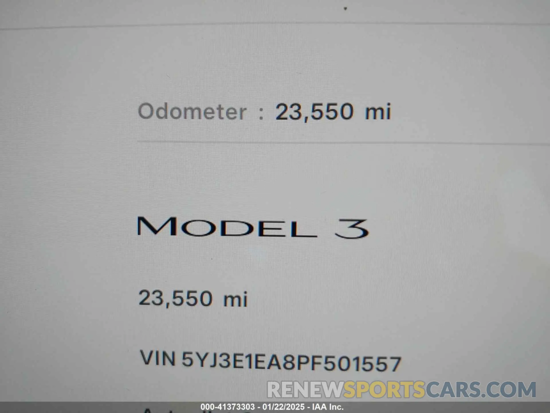 7 fotografías del automóvil dañado 5YJ3E1EA8PF501557 TESLA MODEL 3 2023