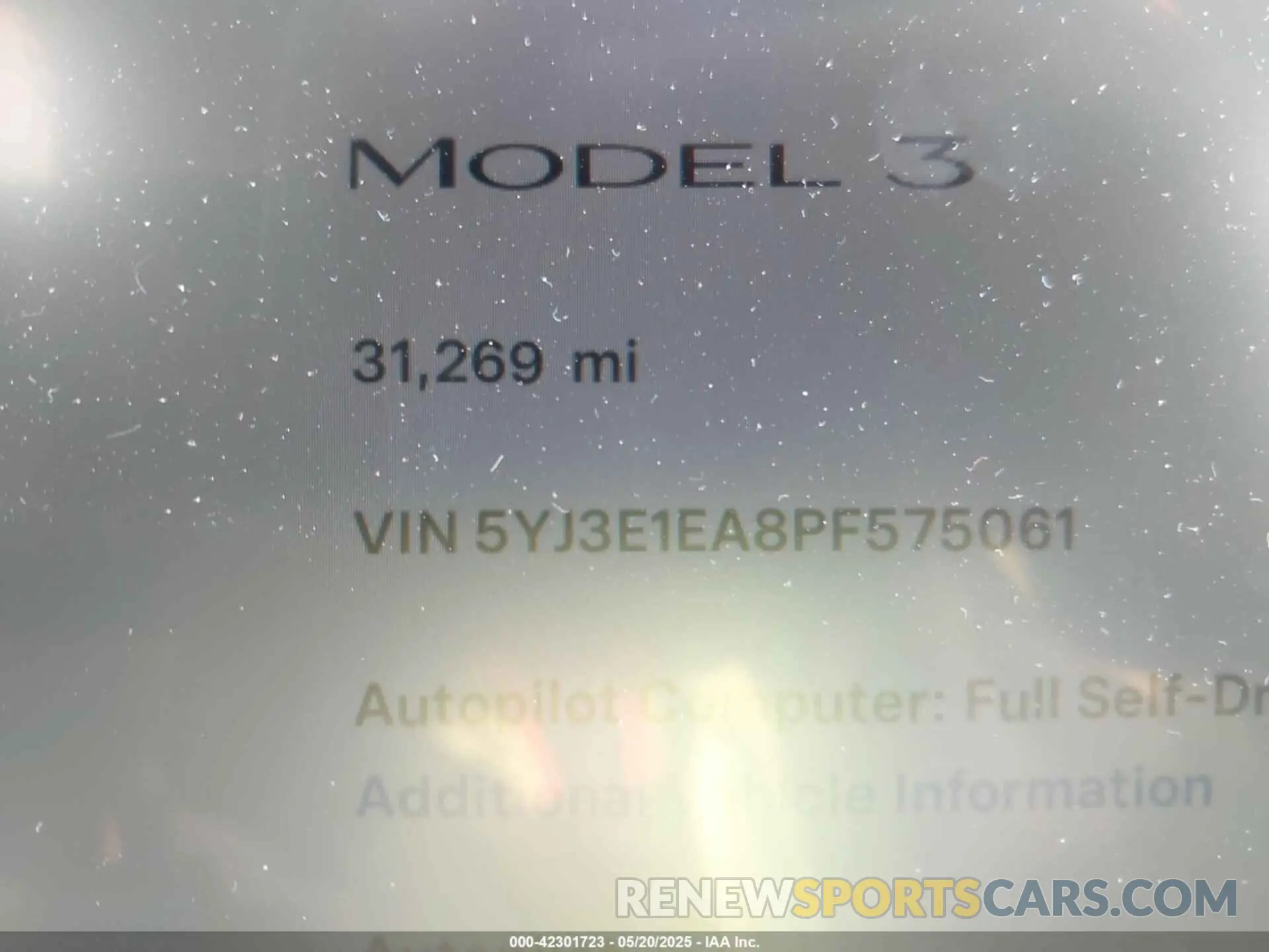 14 fotografías del automóvil dañado 5YJ3E1EA8PF575061 TESLA MODEL 3 2023