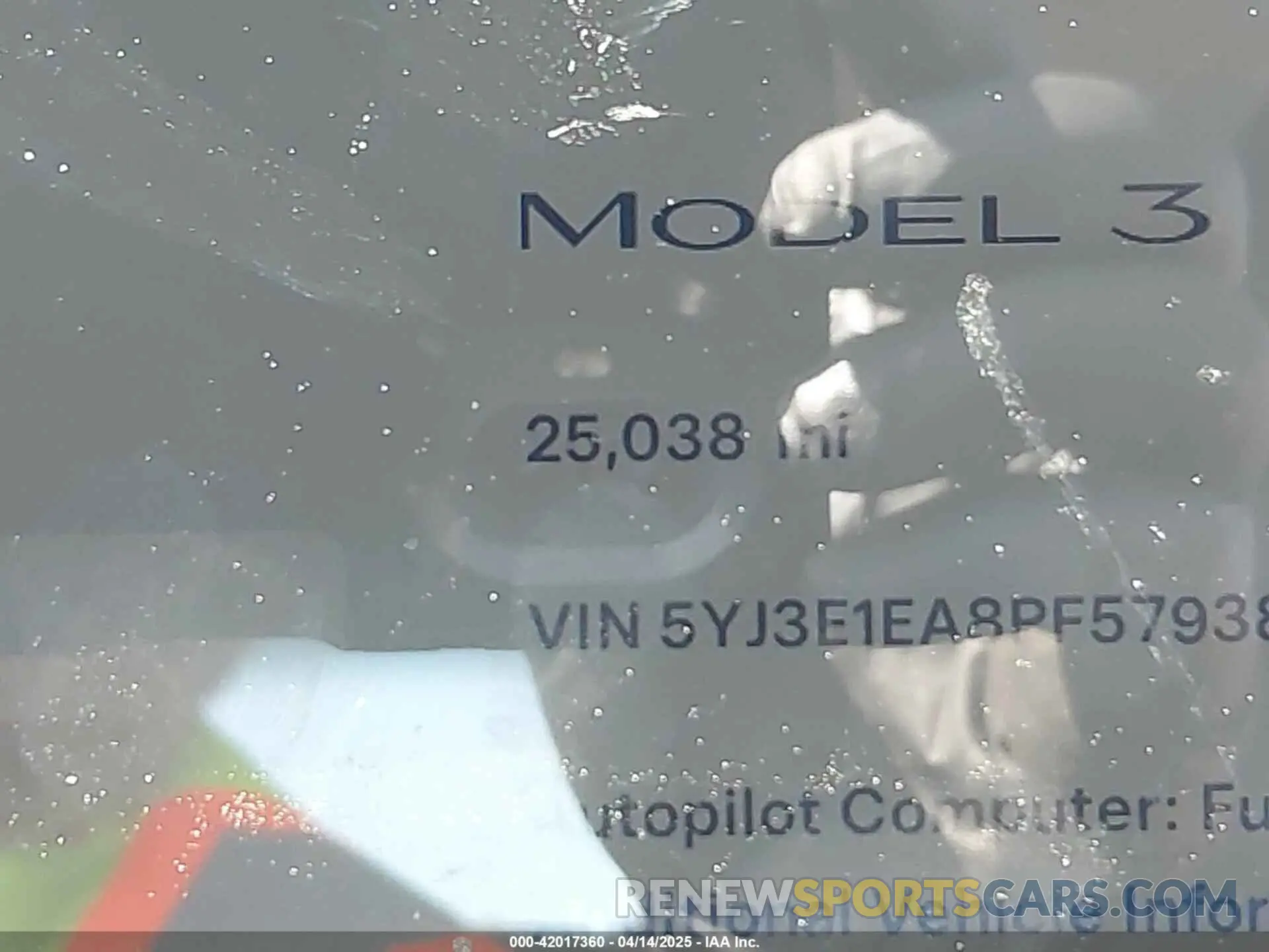 14 fotografías del automóvil dañado 5YJ3E1EA8PF579384 TESLA MODEL 3 2023