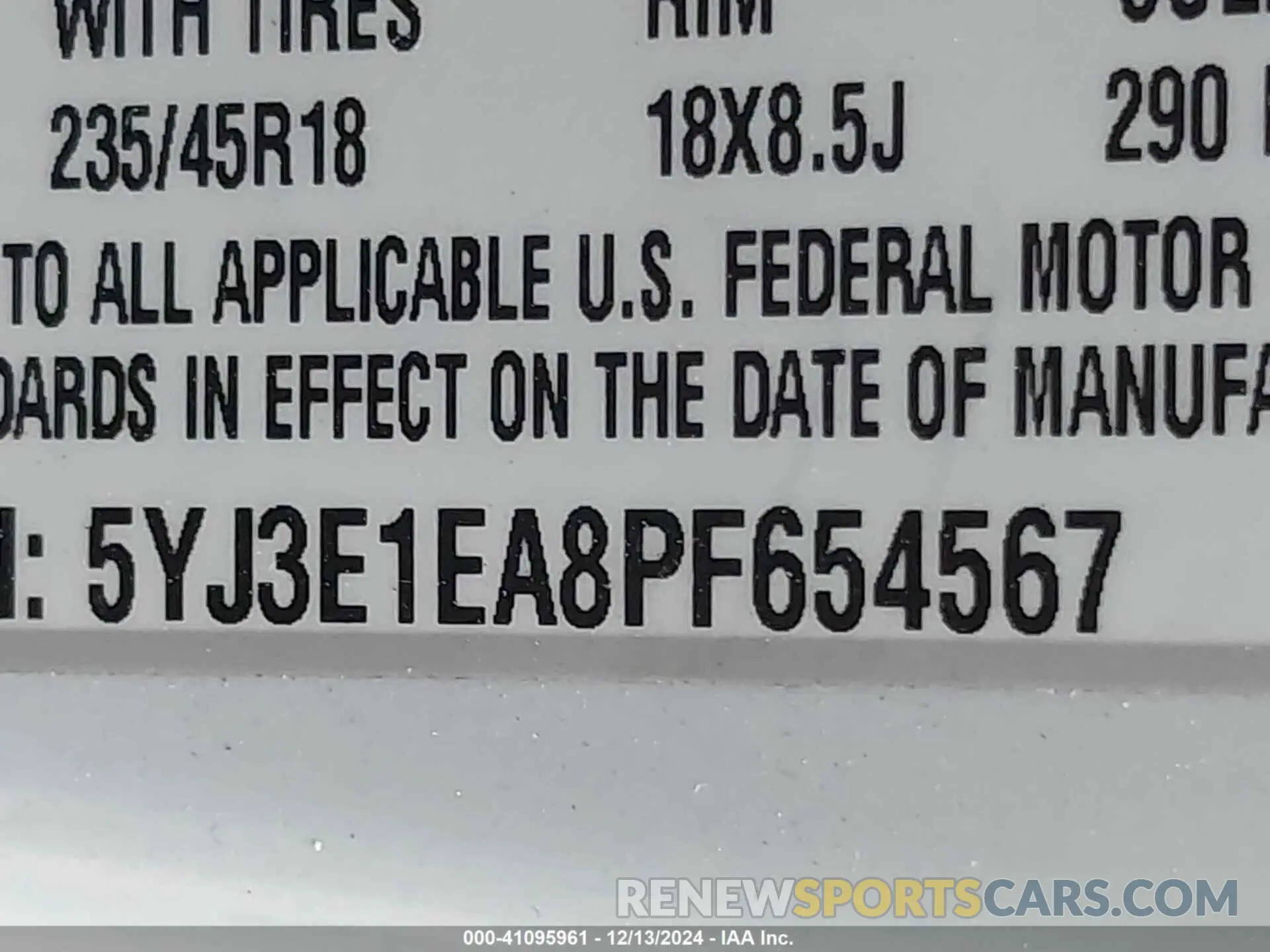 9 fotografías del automóvil dañado 5YJ3E1EA8PF654567 TESLA MODEL 3 2023