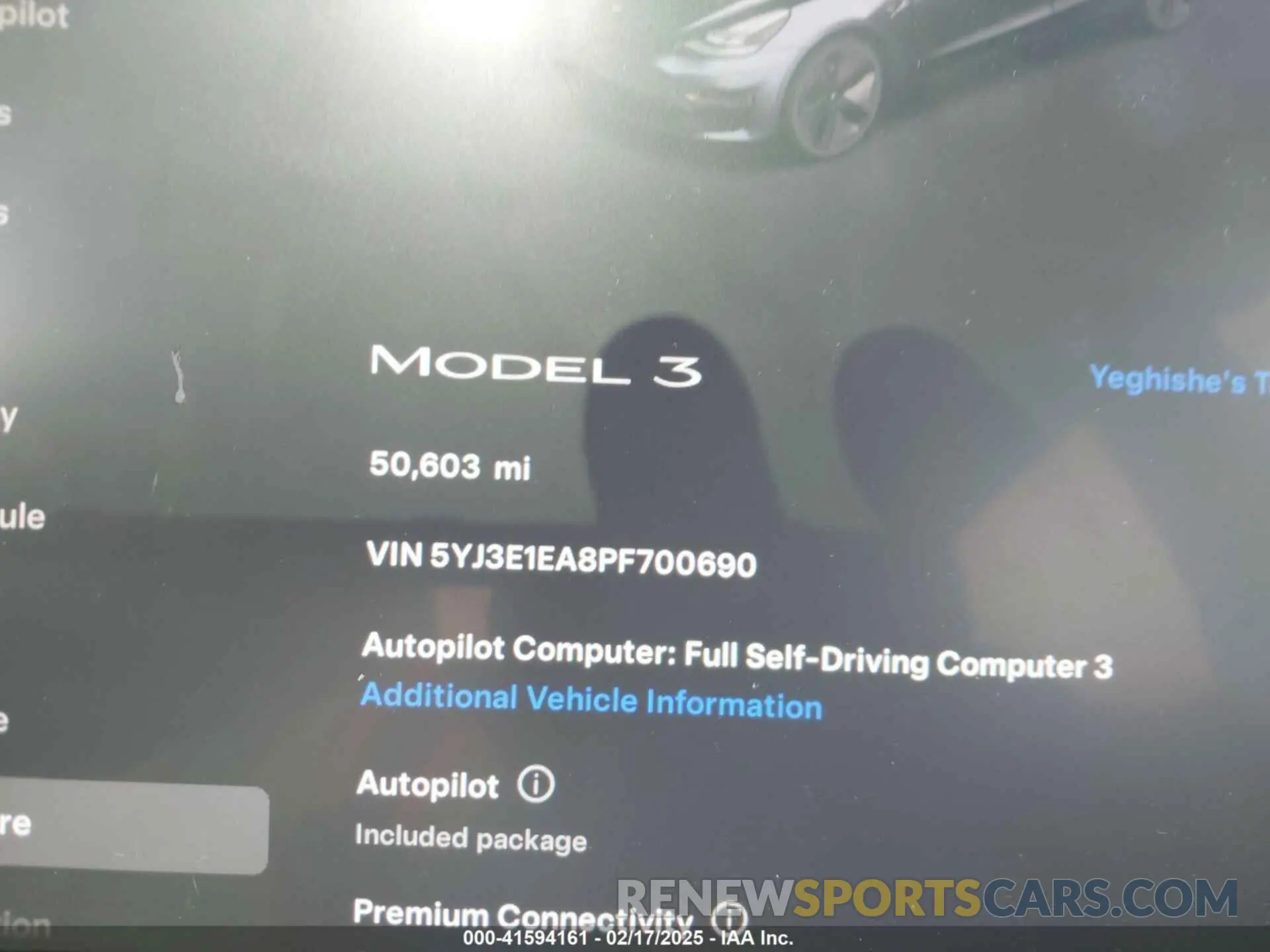 7 fotografías del automóvil dañado 5YJ3E1EA8PF700690 TESLA MODEL 3 2023