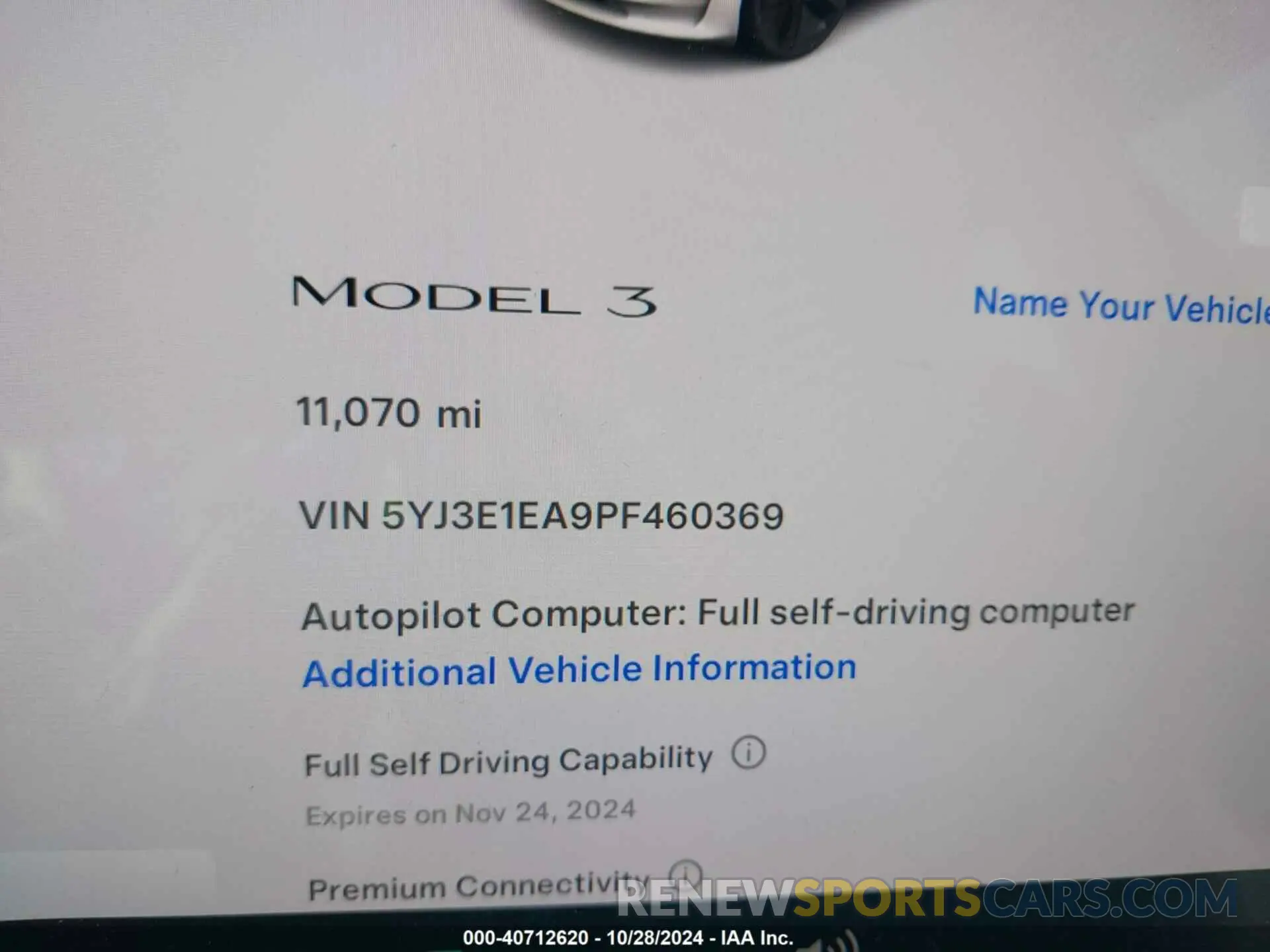 15 fotografías del automóvil dañado 5YJ3E1EA9PF460369 TESLA MODEL 3 2023