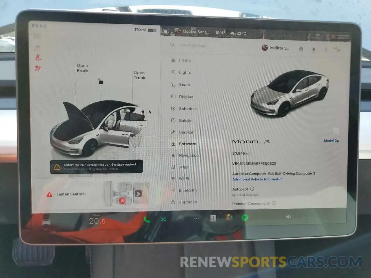 9 fotografías del automóvil dañado 5YJ3E1EA9PF500823 TESLA MODEL 3 2023
