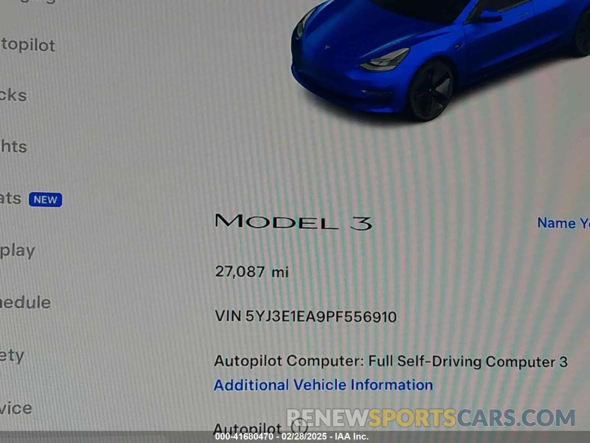 7 fotografías del automóvil dañado 5YJ3E1EA9PF556910 TESLA MODEL 3 2023