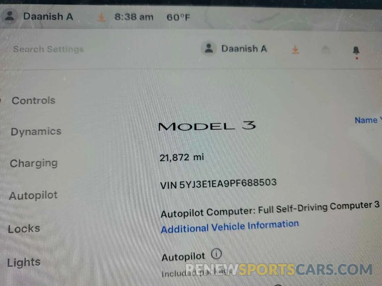 9 fotografías del automóvil dañado 5YJ3E1EA9PF688503 TESLA MODEL 3 2023