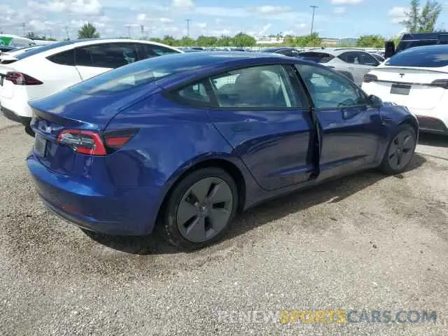 3 fotografías del automóvil dañado 5YJ3E1EAXPF490609 TESLA MODEL 3 2023