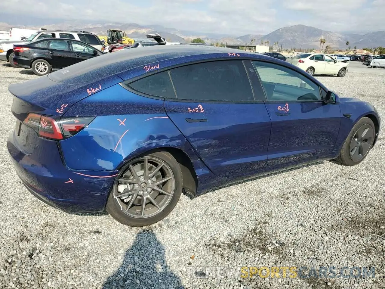 3 fotografías del automóvil dañado 5YJ3E1EAXPF606567 TESLA MODEL 3 2023