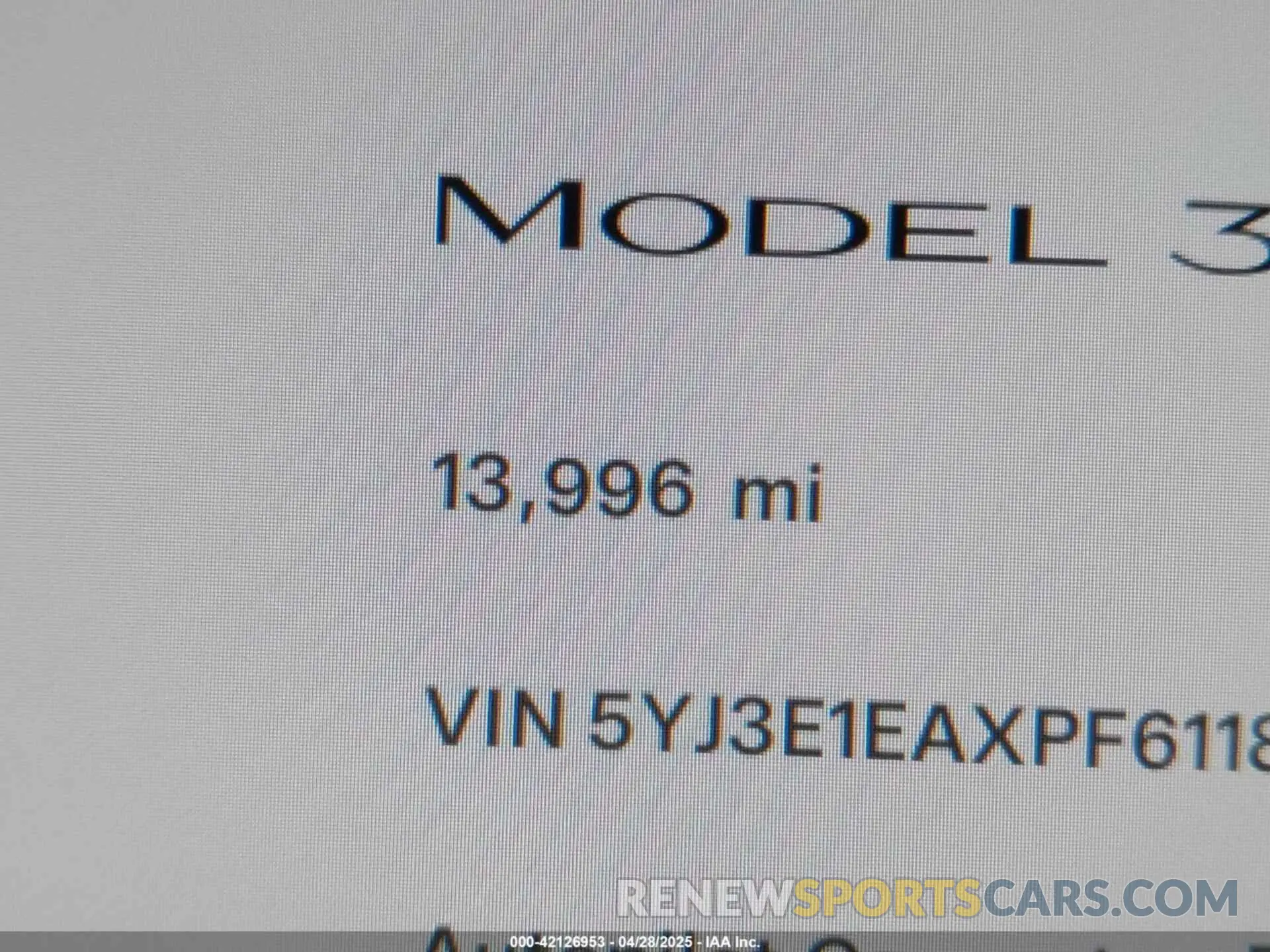 16 fotografías del automóvil dañado 5YJ3E1EAXPF611882 TESLA MODEL 3 2023