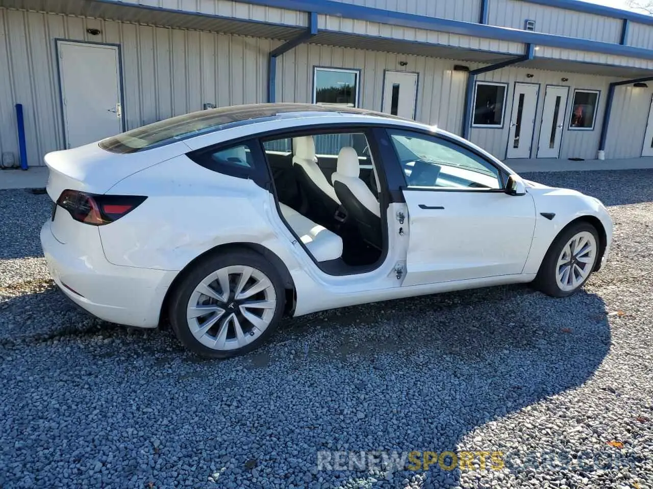 3 fotografías del automóvil dañado 5YJ3E1EAXPF673282 TESLA MODEL 3 2023