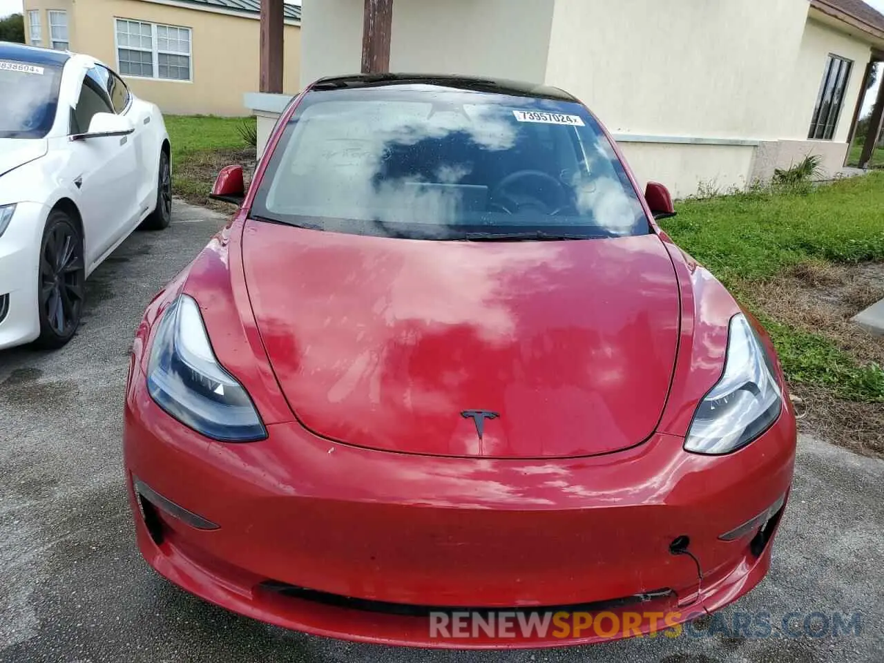 5 fotografías del automóvil dañado 5YJ3E1EAXPF677929 TESLA MODEL 3 2023