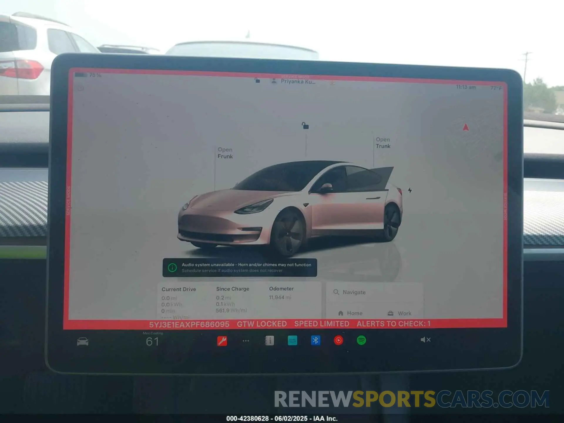 7 fotografías del automóvil dañado 5YJ3E1EAXPF686095 TESLA MODEL 3 2023