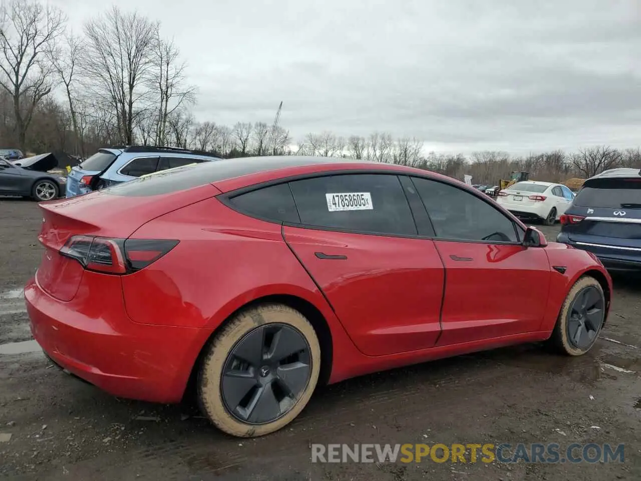 3 fotografías del automóvil dañado 5YJ3E1EAXPF691071 TESLA MODEL 3 2023