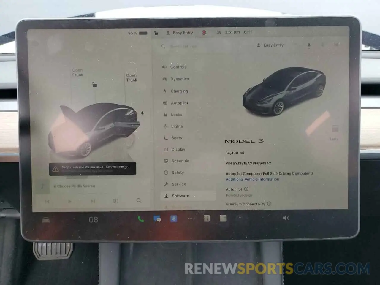 9 fotografías del automóvil dañado 5YJ3E1EAXPF694942 TESLA MODEL 3 2023