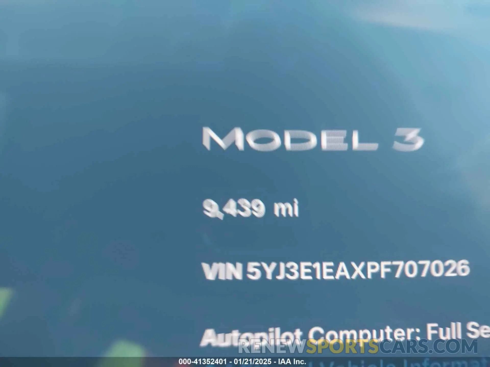 14 fotografías del automóvil dañado 5YJ3E1EAXPF707026 TESLA MODEL 3 2023