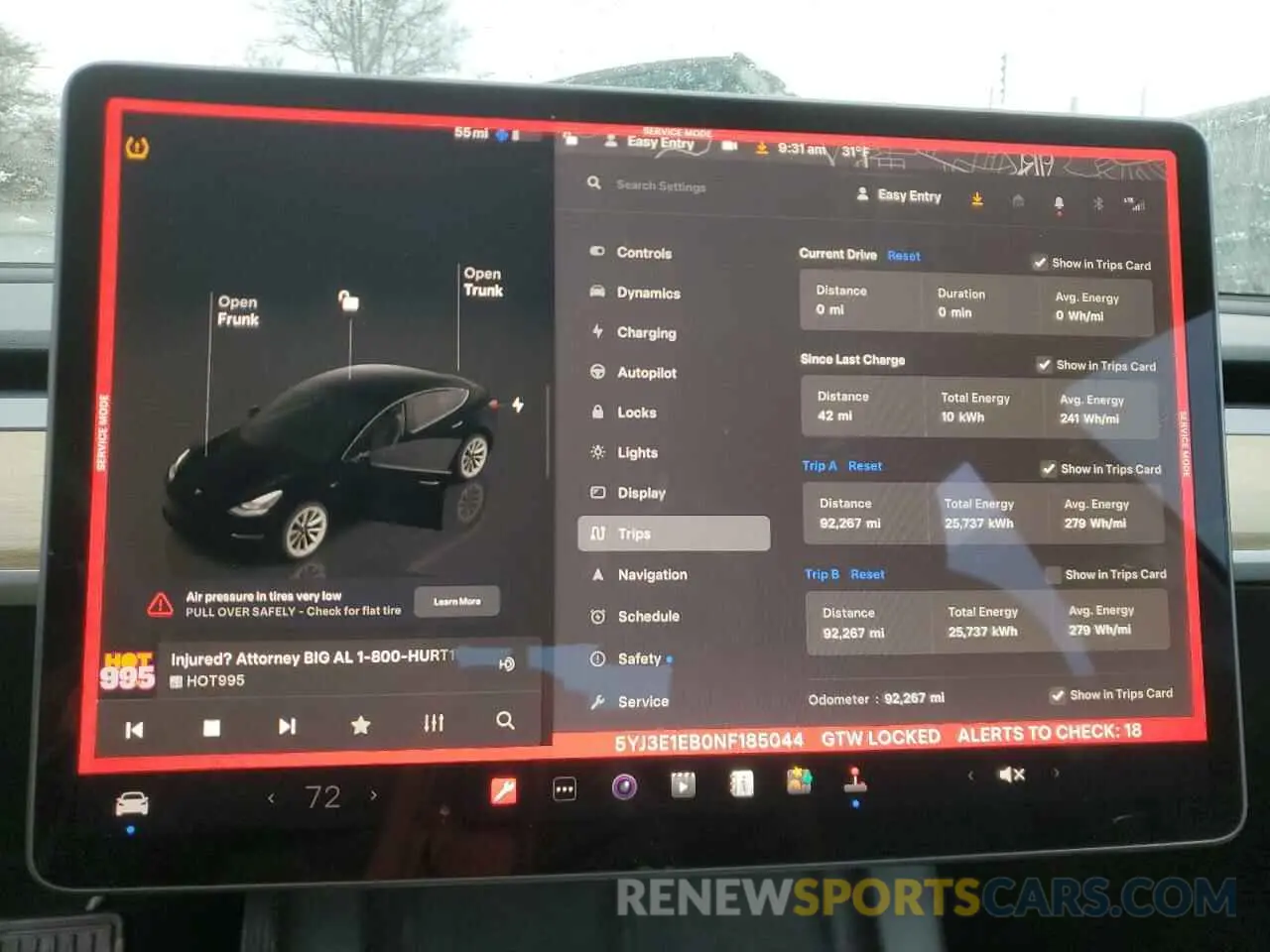 9 fotografías del automóvil dañado 5YJ3E1EB0NF185044 TESLA MODEL 3 2023