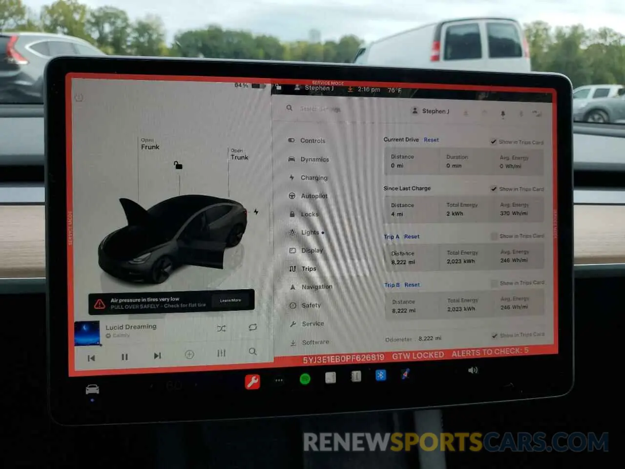 9 fotografías del automóvil dañado 5YJ3E1EB0PF626819 TESLA MODEL 3 2023