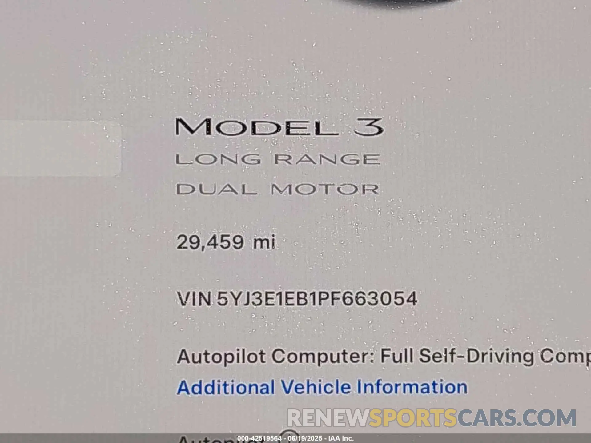 14 fotografías del automóvil dañado 5YJ3E1EB1PF663054 TESLA MODEL 3 2023